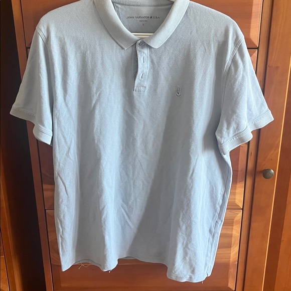 John Varvatos Other - JOHN VARVATOS light blue peace finger  Polo Shirt Size L